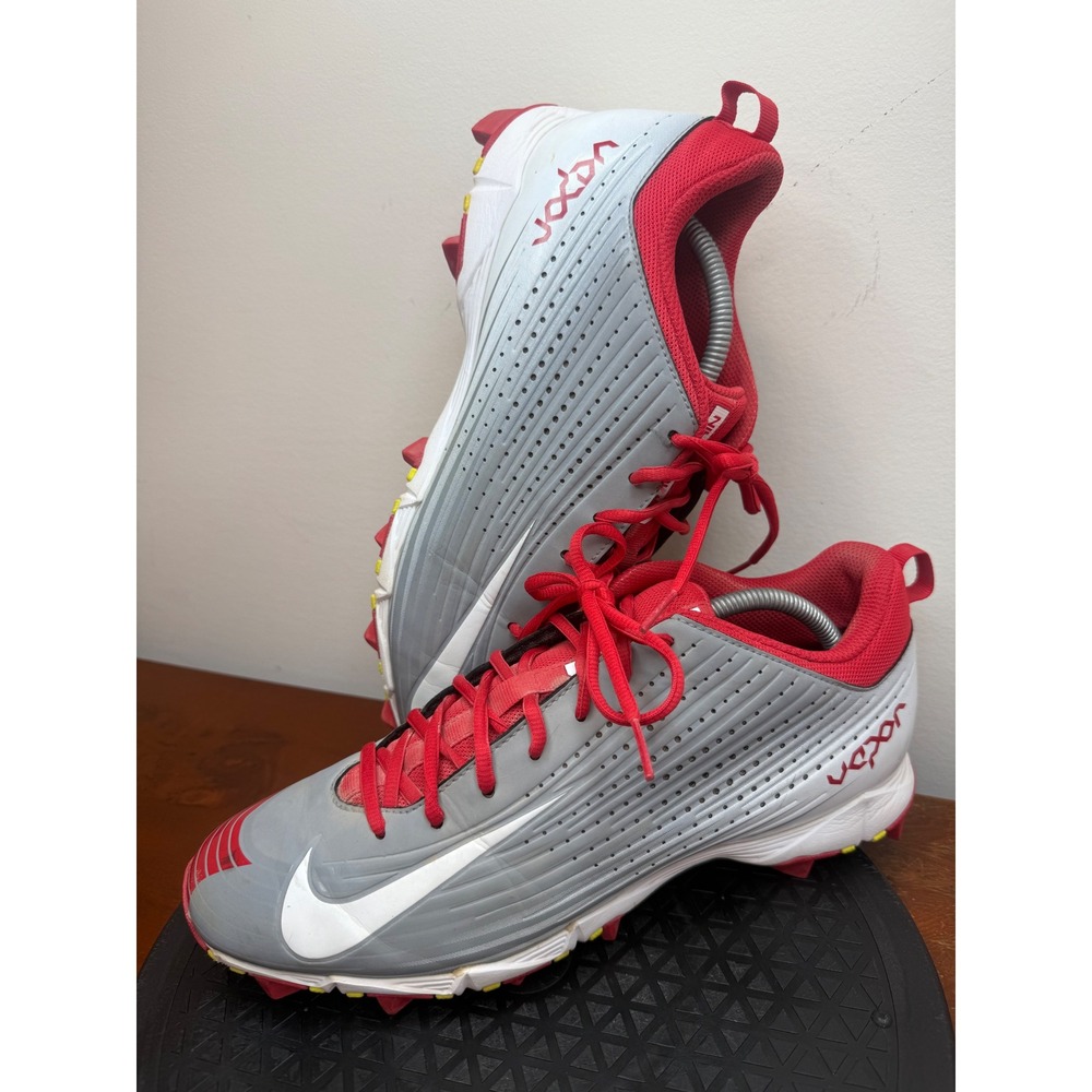 Nike‎ Vapor Speed Low TD Molded Football Cleats Mens Gray Red White Size 11.5